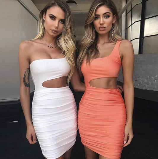 Slim One-Shoulder Mini Dress