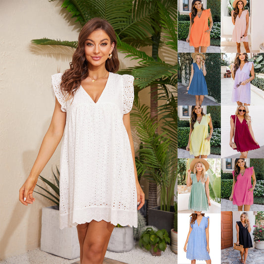 Lace Pocket Summer Dress